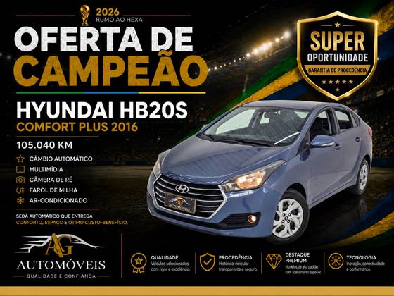 HYUNDAI HB20S 1.6 COMFORT PLUS 16V FLEX 4P AUTOMÁTICO HYUNDAI HB20S 1.6 COMFORT PLUS 16V FLEX 4P AUTOMÁTICO